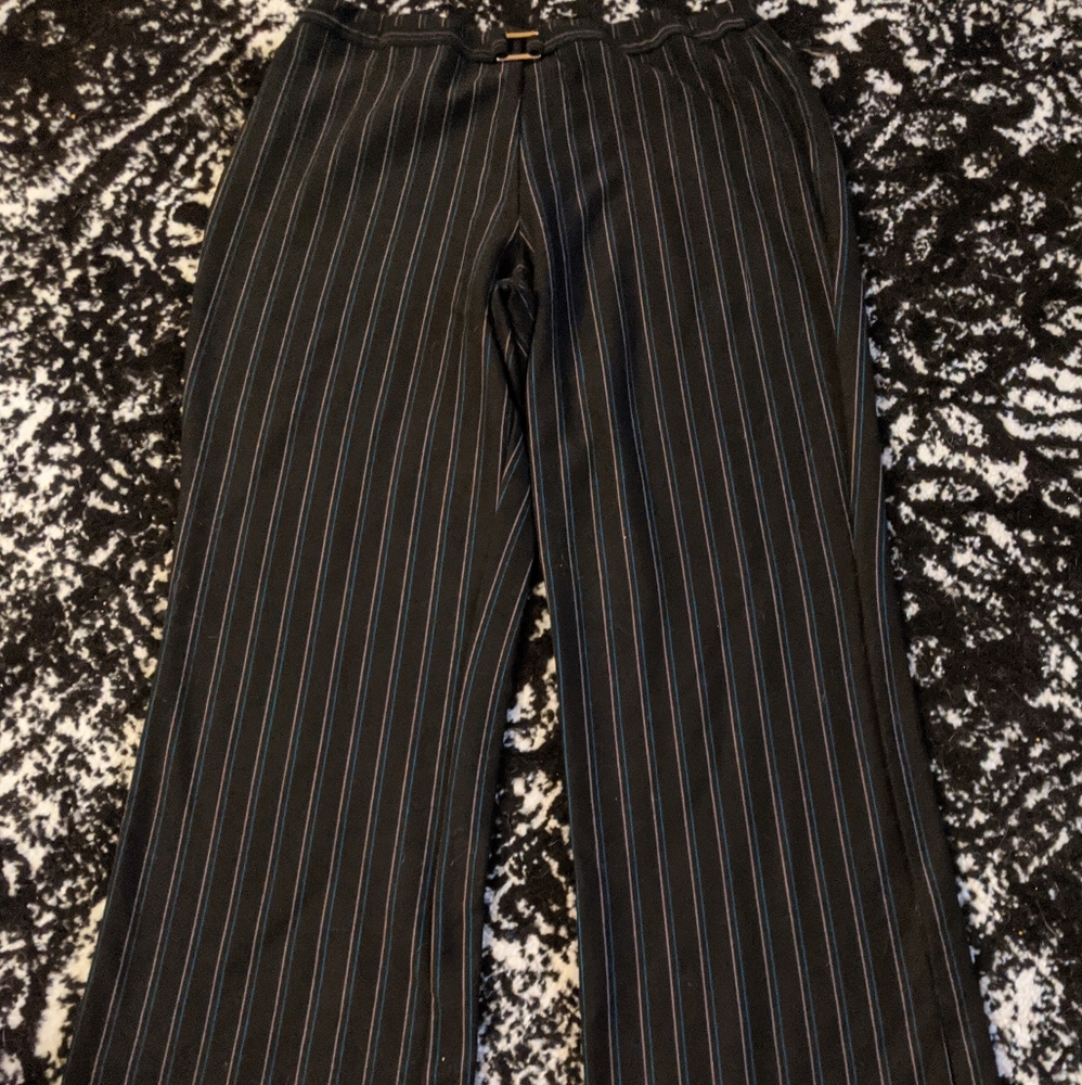 Black, blue and gray striped pants Size M Petite